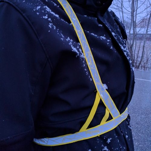 Close up image of the reflective vest