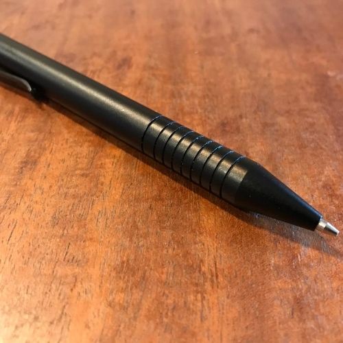 Close up image of grip on pencil
