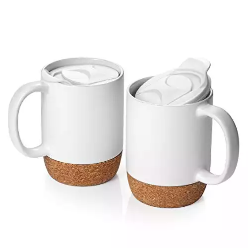 2. DOWAN 15oz Ceramic Coffee Mugs (Set of 2)